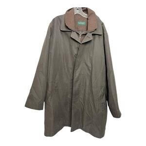 Ralph Lauren Dorian Pea Coat Water Repel Brown Wool Quilted Liner Mens Large 48L